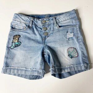 Denim Button Up Mermaids & Shells Denim Shorts